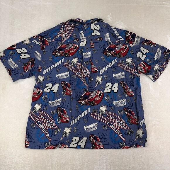 Vintage JEFF GORDON Shirt Mens XXL Button Up DUPONT Racing AOP NASCAR #24 90s - Picture 3 of 8